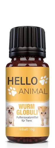 NEU: HelloAnimal® Wurm Globuli für Tiere wie Katzen, Hunde, Kaninchen und Geflügel - Kur vor, während und nach Befall, natürliches Mittel für Magen und Darm bei WURMBEFALL von Hello Animal