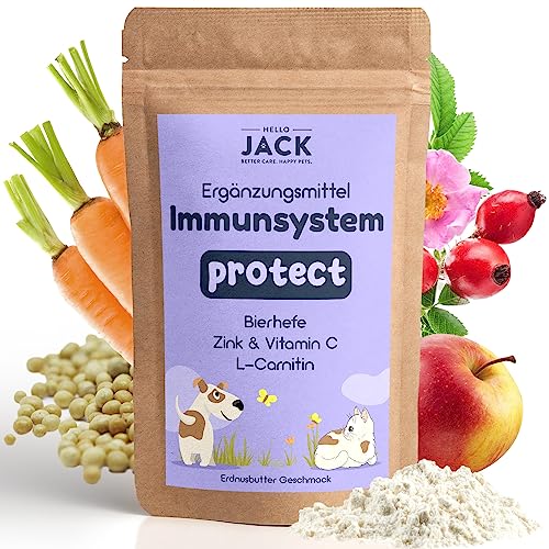 Hello Jack Natürliches Vitamin B Komplex Hund & Katze - Nahrungsergänzungsmittel Pulver für Hunde & Katzen - Vitamine und Mineralien mit Bierhefe Geschmack von Hello Jack