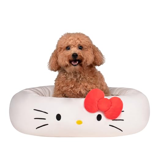 Hello Kitty and Friends Haustierbett – Haustierbett mit Charakter-Design und maschinenwaschbarem, herausnehmbarem Einsatz – mittelgroßes Haustierbett von Hello Kitty