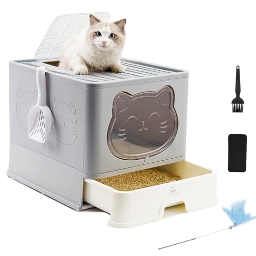 HelloMiao Vollständig Geschlossene Katzentoilette mit Deckel Schubladentyp Desodorierende Cat Litter Box Gross Faltbare Katzen klo mit Haustier-Kunststoffschaufel Geeignet HelloMiao Vollständig Geschlossene Katzentoilette mit Deckel Schubladentyp Desodorierende Cat Litter Box Gross Faltbare Katzen klo mit Haustier-Kunststoffschaufel Geeignet von HelloMiao