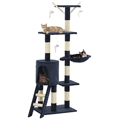 3702052 Kratzbaum Kratzbaum Katzenhöhle Spielzeug Plüschtiere Sisal 138 cm Dunkelblau 3702052 Kratzbaum Kratzbaum Katzenhöhle Spielzeug Plüschtiere Sisal 138 cm Dunkelblau von Helloshop26