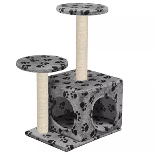 3702168 Kratzbaum Kratzbaum Katzenhöhle Spielzeug Plüschtiere Sisal 60 cm grau Pfotenmuster 3702168 Kratzbaum Kratzbaum Katzenhöhle Spielzeug Plüschtiere Sisal 60 cm grau Pfotenmuster von Helloshop26