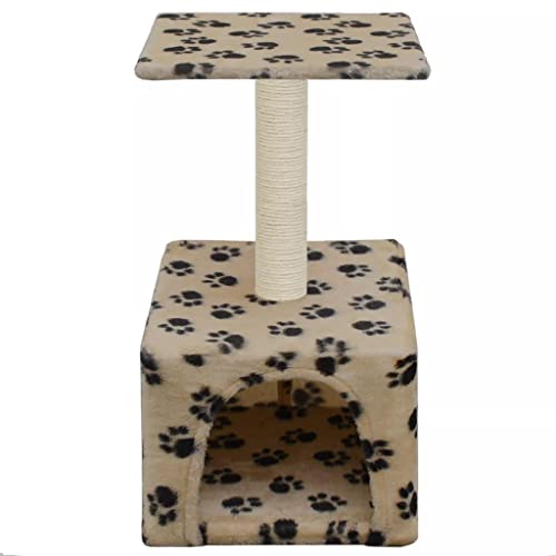 Katzenbaum Kratzbaum Nische Spielzeug Tiere pelzig Sisal 55 cm beige Pfotenmuster 3702074 Katzenbaum Kratzbaum Nische Spielzeug Tiere pelzig Sisal 55 cm beige Pfotenmuster 3702074 von Helloshop26
