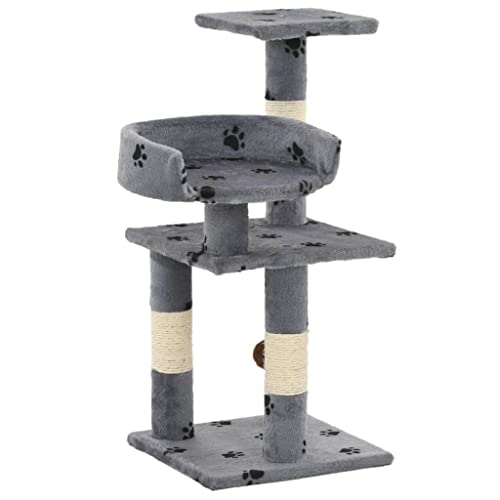 Kratzbaum Kratzbaum Katzenhöhle Katzenhöhle Spielzeug Plüschtiere und Sisal 65 cm Pfotenabdrücke grau 3702057 Kratzbaum Kratzbaum Katzenhöhle Katzenhöhle Spielzeug Plüschtiere und Sisal 65 cm Pfotenabdrücke grau 3702057 von Helloshop26