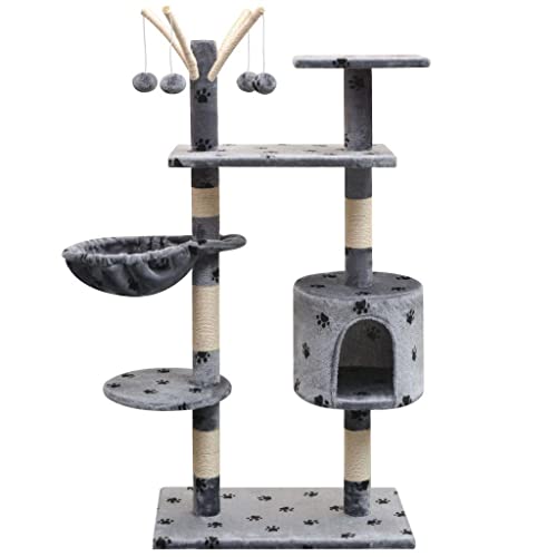 Kratzbaum Kratzbaum Katzenhöhle Spielzeug Plüschtiere und Sisal 125 cm Pfotenabdrücke grau 3702113 Kratzbaum Kratzbaum Katzenhöhle Spielzeug Plüschtiere und Sisal 125 cm Pfotenabdrücke grau 3702113 von Helloshop26