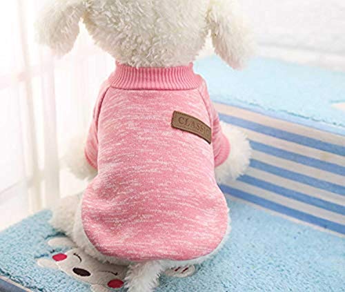 HELLOYOUNG Klassische Winter warme Hundekleidung Welpe Haustier Katze Jacke Mantel Mode Weiche Pullover Kleidung für Chihuahua Yorkie 9 Farben XS-2XL (01) von HELLOYOUNG