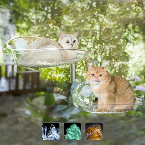 Helntova Kabellose Katzen-Fensterstange, Katzenhängematte, Katzenbetten für Indoor-Katzen, transparent, 2 Stück Helntova Kabellose Katzen-Fensterstange, Katzenhängematte, Katzenbetten für Indoor-Katzen, transparent, 2 Stück von Helntova