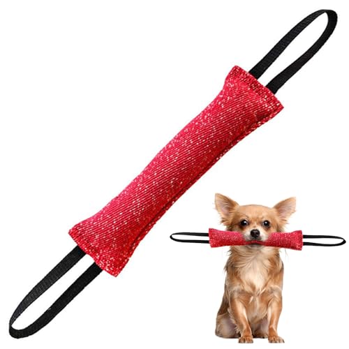 Beisswurst für Hunde, Hundespielzeug, Hund Zerrspielzeug, Stärken Sie die Bindung Zwischen Ihnen und Ihrem Hund, Bringen Sie Ihren Pelzigen Freunden Spaß, Rot, 30 x 8 x 5cm von Helweet