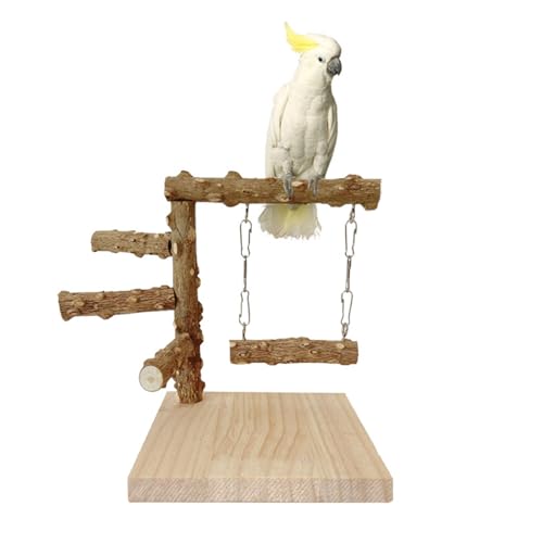Vogelspielplatz, Sitzstangen Set für Vögel, Vogelschaukel, Sitzstangen Haustier, Schaukelspielzeug Aus Holz, Papagei Ständer Spielzeug, Tribüne Haustier Papagei Schaukel Tribüne Vogelspielplatz, Sitzstangen Set für Vögel, Vogelschaukel, Sitzstangen Haustier, Schaukelspielzeug Aus Holz, Papagei Ständer Spielzeug, Tribüne Haustier Papagei Schaukel Tribüne von Helweet