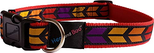 Hem and Boo Chevrons Brights Hundehalsband, Größe L von Hem and Boo