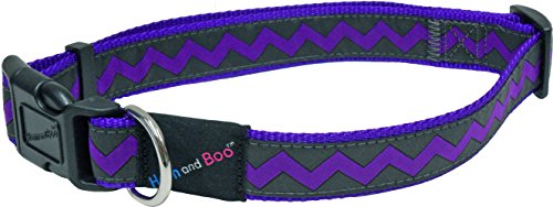 Hem and Boo DC4606 Hundehalsband, Zickzack-Design, Größe L, Violett und Anthrazit von Hem and Boo