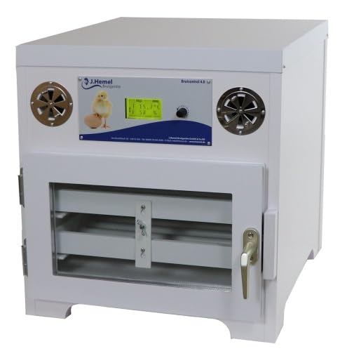 Hemel Brutmaschine Thermo de Luxe 100 Inkubator Brutmaschine TDL100 mit vollautomatischer Wendung, Isolierverglasung, Abkühltimer, Computersteuerung, inkl. Luftfeuchtigkeit für 100 Hühnereier von Hemel