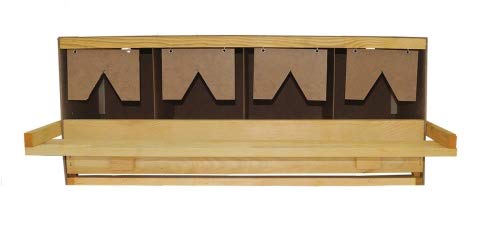 Legenest aus Holz mit 4 Legebuchten Unterteil - für große Hühnerrassen, inkl. Legematten von Hemel