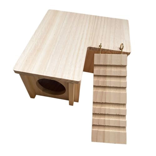 Hemobllo 1 Satz Hamsterkäfig Hütte Tiere drinnen Hasenhäuser und Verstecke klein hamsterhaus nagerhaus Hamster Versteck Hamster Käfighaus meerschweinchen kabine Hamster -Versteck Holz von Hemobllo