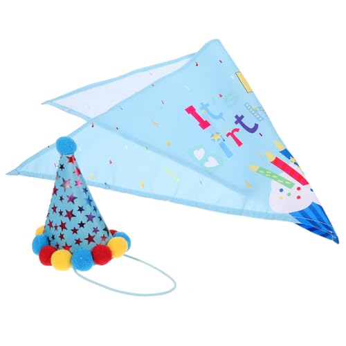 Hemobllo 1 Satz Hundelätzchen tiermütze pet Supplies hundehalsbänder hundekragen Dog Accessories Tierhut für Hunde Haustier Party Zubehör Lieferungen Hundehalsband Hund Halskette Blue von Hemobllo