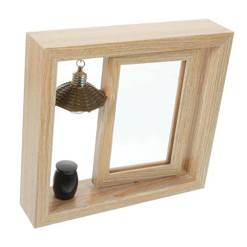Hemobllo 1 Satz Rotierende Urne mit Fotorahmen kleine Aschenurnen Andenken Mini Bilderrahmen Einäscherung Denkmal Gedenkfoto Frame Urne Fotorahmen Tisch-Fotorahmen kleine Ascheurne Holz von Hemobllo