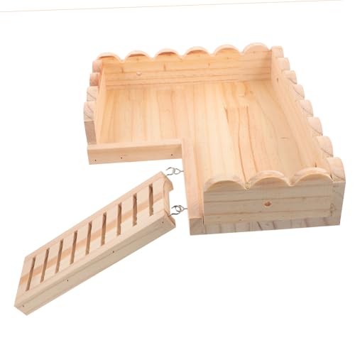 Hemobllo 1 Satz Zubehör Für Hamsterspielzeug Drinnen Zubehör Für Kleintierkäfige Tablett Plattform Für Hamsterkäfig Nest Plattform-Hamster Käfighamster Groß Käfig Für Hamster Khaki Hölzern von Hemobllo