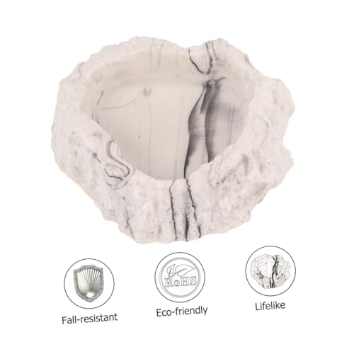 Hemobllo 1 Stück Futterteller für Haustiere Schüsseln Schildkröte Wasserschale Fütterung Reptile Feeding Bowl Pet Feeding Plate Vivarium Futter Wassernapf kreative Haustierschüssel Grey von Hemobllo