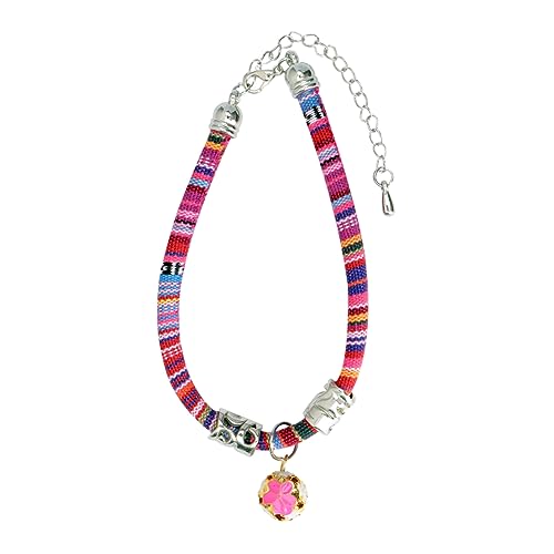 Hemobllo 1 Stück Glockenkragen Hallo Katzenhalsband Name Reiz Haustier Verstellbarer Kragen Abnehmbarer Kragen Kätzchenkragen Kätzchen-Kragen Kragen Im Einzigartigen Stil Tuch Rosy von Hemobllo