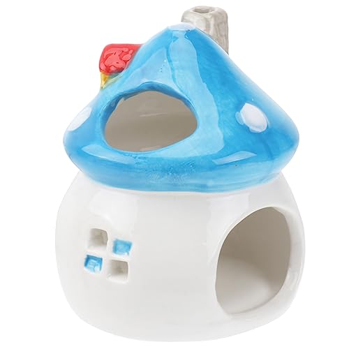 Hemobllo 1 Stück Hamster Nest Aus Keramik Hamsterhaus Hamsternest Heimtierbedarf Haustiernest Haustierhöhle Hamsterpilzförmige Höhle Keramik Hütte Kühlhaus Für Haustiere Blue von Hemobllo