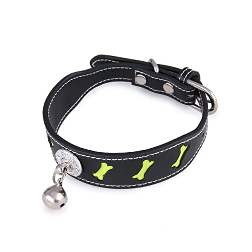 Hemobllo 1 Stück Hundehalsband Für Hunde Für Haustier Hund Aus Pu- Haustierhalsband Mit Glocke Black von Hemobllo
