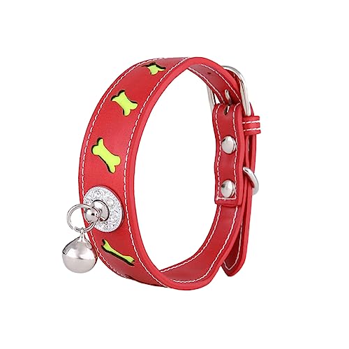 Hemobllo 1 Stück Hundehalsband Haustiere reflektierend Farben Stichworte Verstellbares Haustierhalsband Langlebiges Haustierhalsband Hund Halskette Halsband für Haustier rot von Hemobllo