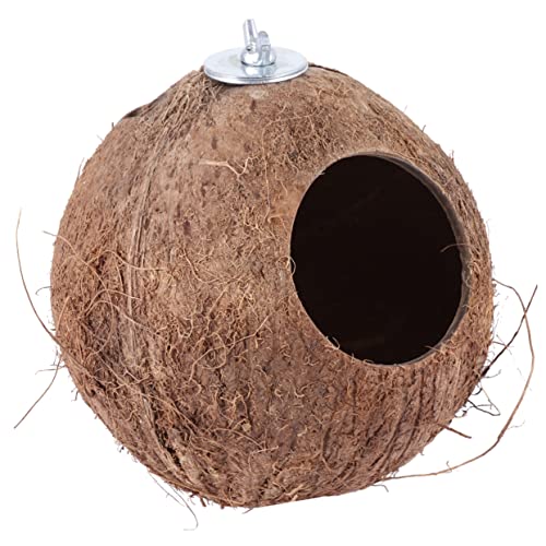 Hemobllo 1 Stück Kokosnussschalennest Kokosnuss-vogelhaus Kokosnest Vogel-Kokosnuss- Papageienspielzeug Vogel Kokosnuss Natürliches Vogelnest Nest Für Kleine Haustiere Coffee von Hemobllo