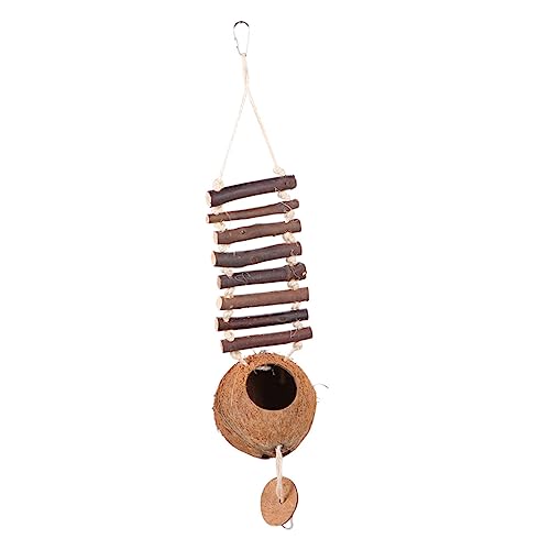 Hemobllo 1 Stück Natürliches Brutnest Hängende Vogelhaus Leiter Vogelhaus Papageienhütte Vögel Züchten Für Vögel Sitzstangen Vogelnest Aus Kokosnussschale DIY-Vogel Hölzern Coffee Hemobllo 1 Stück Natürliches Brutnest Hängende Vogelhaus Leiter Vogelhaus Papageienhütte Vögel Züchten Für Vögel Sitzstangen Vogelnest Aus Kokosnussschale DIY-Vogel Hölzern Coffee von Hemobllo