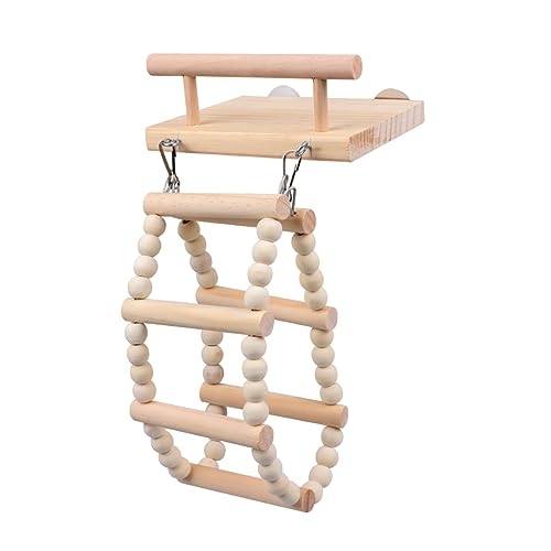 Hemobllo 1 Stück Papageienbissspielzeug Nagespielzeug beissen Barsch Vogel Papagei beißen Kauen Papageien-Puzzlespielzeug Stand Leiter Papagei Anhänger Hölzern von Hemobllo