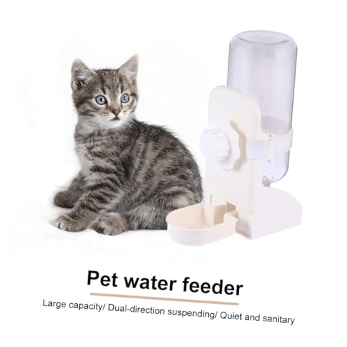 Hemobllo 1 Stück Wasserspender Futterspender Hund Haustier automatisch Katze pet Fountain pet Water Fountain cat Fountain trinkhut wasserflasche hängende Schwerkrafttränke Wasserzufuhr Weiß von Hemobllo