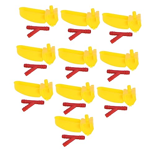 Hemobllo 10 Sätze Doppelt Hängender Wasserspender Haustiernapf Coop Burger Hühner Geflügel Büffel Wachtel Hund Futterspender Haustierbedarf Haustiertrinker Vogeltrinker Yellow Plastik von Hemobllo