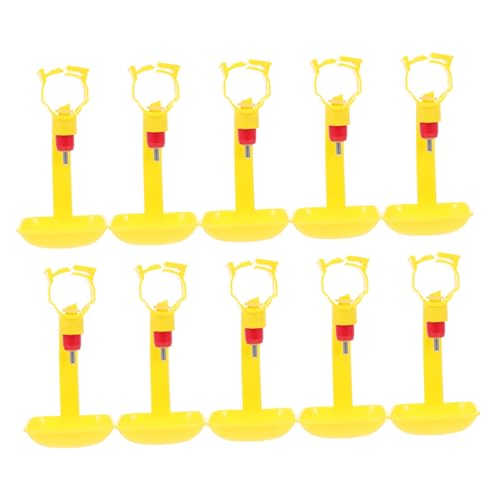 Hemobllo 10 Stück Automatische Tränke Für Hühner Großer Hühnerfutterautomat Wasserspender Für Hühnerstall Container Hühnerwasserbecher Tank Füttern Hühnertrinker Hängend Yellow Plastik von Hemobllo