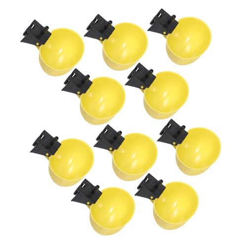 Hemobllo 10 Stück Pigeon Chicken Trinkbrunnen Vogel Wasserschale Automatischer Vogelstall Vogelzubehör geflügel tränke Bird Bath Outdoor Haustierbedarf Taube Selbsttrinker Plastik Yellow von Hemobllo