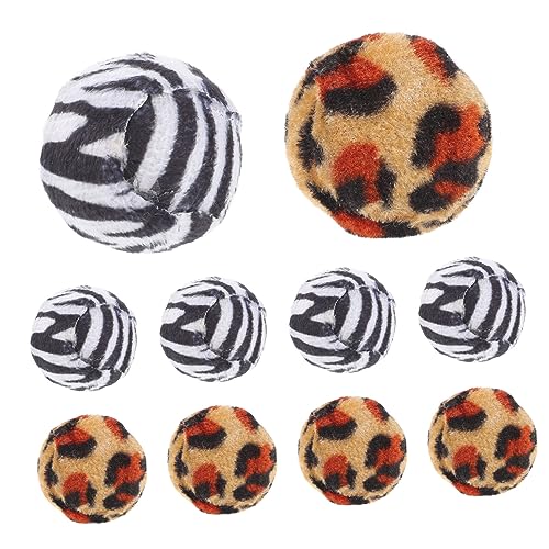 Hemobllo 10 Stück Teiliges Katzenspielzeug Leopardmuster Plüschbälle Leicht und Langlebig Sicher für Indoor Katzen Training und Spielspaß Zufällige Farbe Zufällige Farbe von Hemobllo