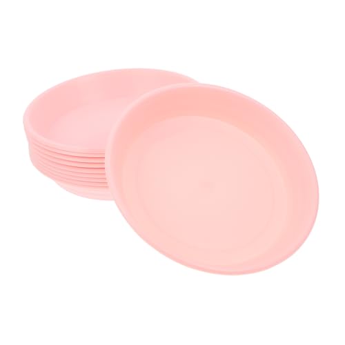 Hemobllo 10 Stück Tropfschale pflanzentopf untersetzer Pflanzentopf Wasserablauf runde Pflanzenschalen klare Anzuchttöpfe mit Drainage Trog Untersetzer für Topfpflanzen Topf Tablett pp Rosa von Hemobllo