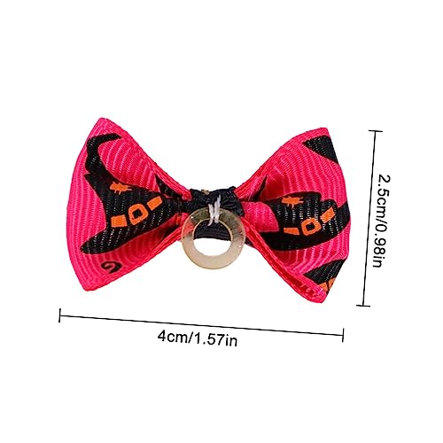 Hemobllo 16 Stück Hund Halloween Gummiband Kopfschmuck Größe Binden Haustierzubehör Schleifen Für Hundemädchen Halloween-hundefliege Hund Halloween-bögen Name Welpe Urlaub Rosa Mini Tuch von Hemobllo