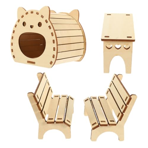 Hemobllo 1satz Selbstmontierbares Hamsterhaus Aus Holz Mit Tisch Und Stühlen Versteckspielzeug Für Kleintiere Für Hamster Und Kleine Haustiere Gemütlicher Rückzugsort Und Spielplatz Hemobllo 1satz Selbstmontierbares Hamsterhaus Aus Holz Mit Tisch Und Stühlen Versteckspielzeug Für Kleintiere Für Hamster Und Kleine Haustiere Gemütlicher Rückzugsort Und Spielplatz von Hemobllo