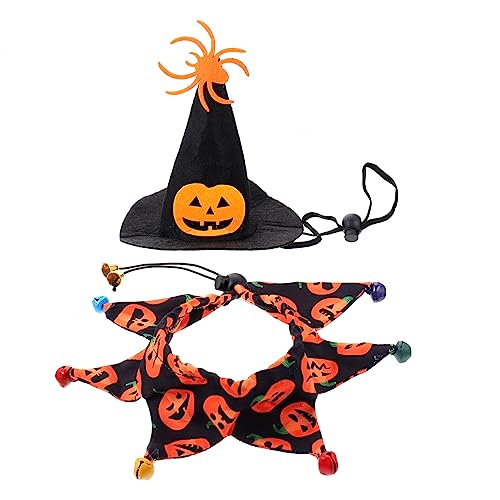 Hemobllo 1Satz Haustier Kostüm mit Stilvollem Hundehut und Halstuch für Halloween Atmungsaktiv für Katzen und Kleine Kreatives Accessoire für Partys von Hemobllo