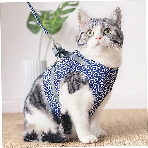 Hemobllo Katzenbrustgurt Weste-Style Kleidung Für Haustier Atmungsaktiv Leicht Zu Reinigen Blau Hemobllo Katzenbrustgurt Weste-Style Kleidung Für Haustier Atmungsaktiv Leicht Zu Reinigen Blau von Hemobllo