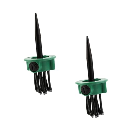 Hemobllo 2 Sätze 360 automatischer Sprinkler Gartenbewässerungssysteme Gras Düse sprinklersystem Sprinkler System Verwurzelung Rasensprenger aus Kunststoff 360-Grad-Sprinkler Plastik Green von Hemobllo