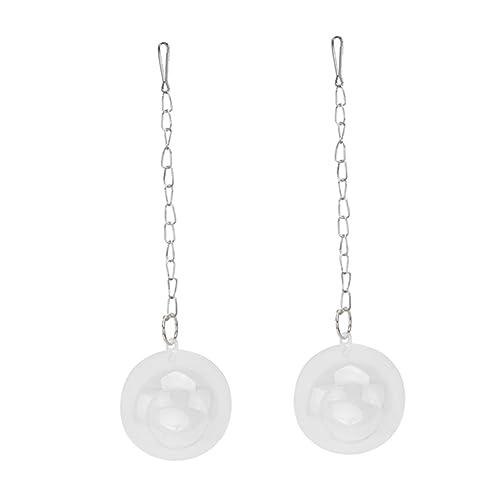 Hemobllo 2 Stück Fütterungsball vogelspielzeug vogelkäfig Vogelbeschäftigungsspielzeug Hamsterkäfig Futterspender Planet Hamster Vogelfütterer Futter perforierte Kugel Acryl Weiß von Hemobllo