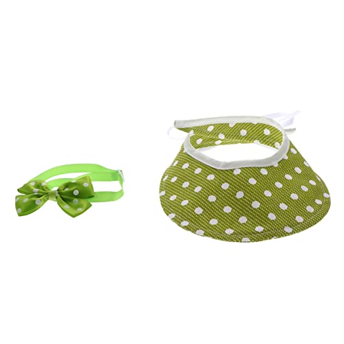 Hemobllo 2stücke Hundehalsband Und Sonnenhut Für Kleine Hunde Und Katzen Atmungsaktives Accessoire Mit Schickem Schleifen-Design Für Optimalen Sonnenschutz Im Sommer von Hemobllo