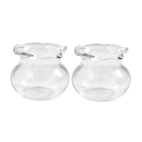Hemobllo 2 Stück Kleiner Fischtank Miniatur-Aquarium Puppenhaus Zubehör DIY Fischbehälter Miniaturszene Zubehör DIY Fischbecken Fischbowl Mini Fischglas klein Miniatur Fischglas Transparent von Hemobllo