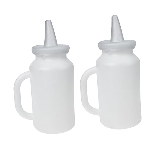 Hemobllo 2 Stück Milchflasche Lamm Klein Fütterung Schluck Neugeborenes Kalb Haustier Quantitativ Krankenschwester Griff Kälberflasche Kätzchen Milchflasche Kälbermilchflasche Weiß Plastik von Hemobllo