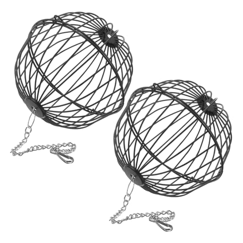 Hemobllo 2 Stück Teiliges Futterball für Kaninchen und Kleintiere Rostfreier Langlebiger Hänger mit Kette Platzsparender Grasballhalter für Käfig und Balkon Multifunktionaler Spiel und von Hemobllo