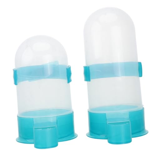 Hemobllo 2 Stück Vogelfütterer Hamster Haustierbedarf eingesperrt Bausatz thermostatisch vogelfutterspender vogelfutterhäuschen automatischer Wasserbrunnen Vögel Essen Schüssel Plastik Blue von Hemobllo