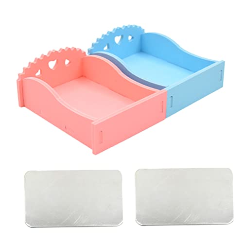 Hemobllo 2 Stück wiederverwendbares Haustierbett Hamster hamsterspielzeug Hamster Sommerunterkunft Hamster Kühlmatte meerschweinchen Bett Zubehör Nest Kühlbettbrett Kristall-Pad von Hemobllo