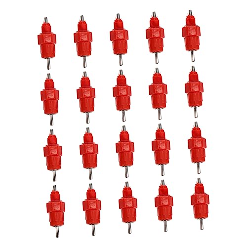 Hemobllo 20 Stück Kükentrinker Hühnerfutterautomaten und Rattensicherer Hühnerfutterspender Hühnerwasserbecher Hahn geflügel tränke wasserbecken Hühnertrinker Wassertrinker Plastik rot von Hemobllo