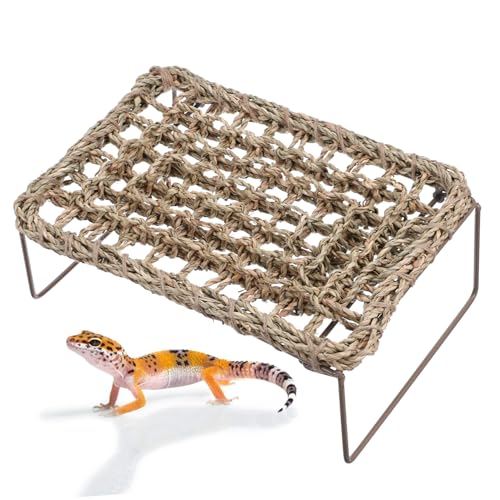 Hemobllo 2Stücke Eidechsenbett Hängematte Aus Naturfasern Abnehmbar Und Waschbar Für Reptilien Bietet Und Atmungsaktivität Für Bartagamen Und Andere Reptilien von Hemobllo
