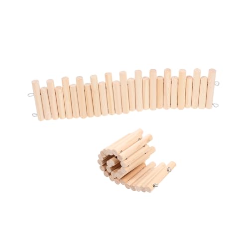 Hemobllo 2stücke Holzleiterbrücke Für Hamsterkäfig-dekor Kletternmöbel Mit Plattform Spielzeug Für Meerschweinchen Nager Chinchilla Käfigzubehör Haustierlebenraum von Hemobllo